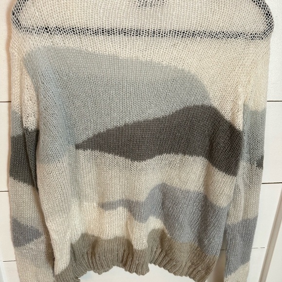 WOODEN SHIPS S/M Paola Buendia mohair wool neutral landscape boho knit sweater - Picture 10 of 12